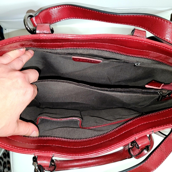 (SOLD) 3-Way Genuine Leather Shoulder Bag Work Tote Handbag - Picture 5 of 12